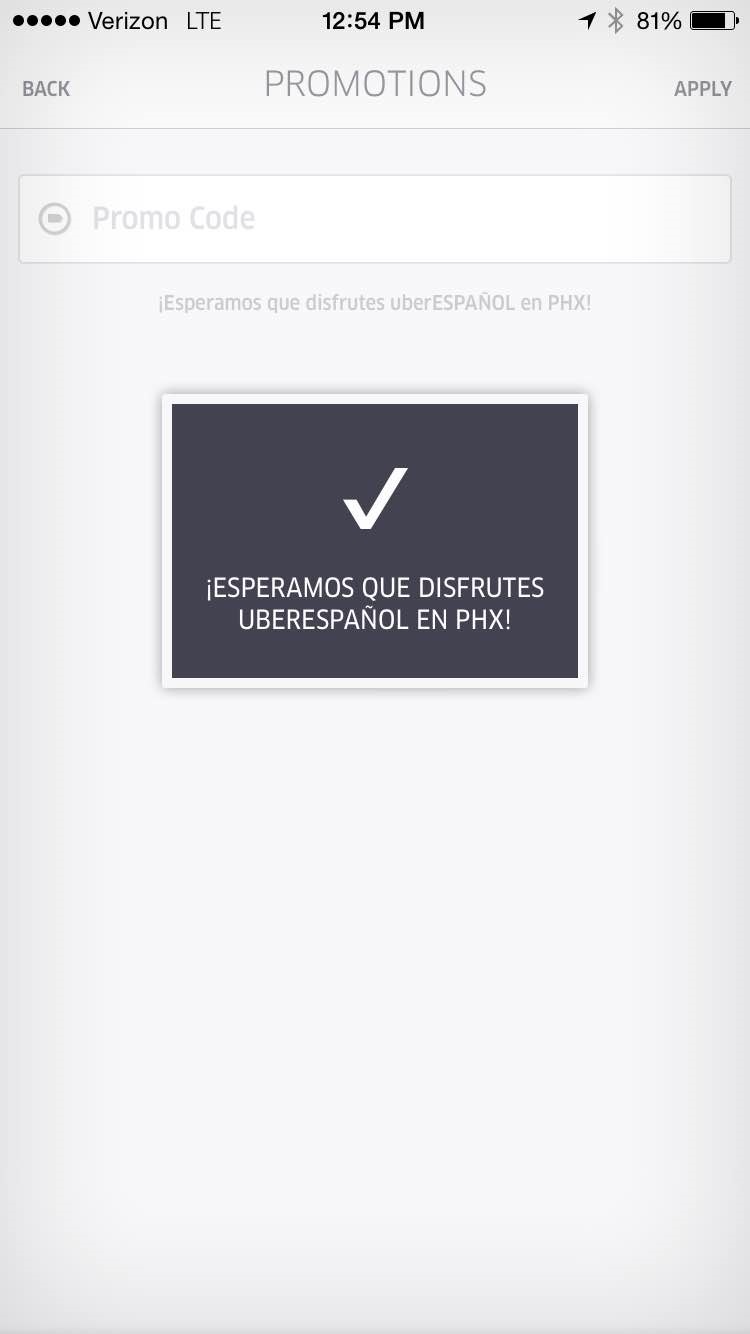 Uber launches Spanish service option in Phoenix