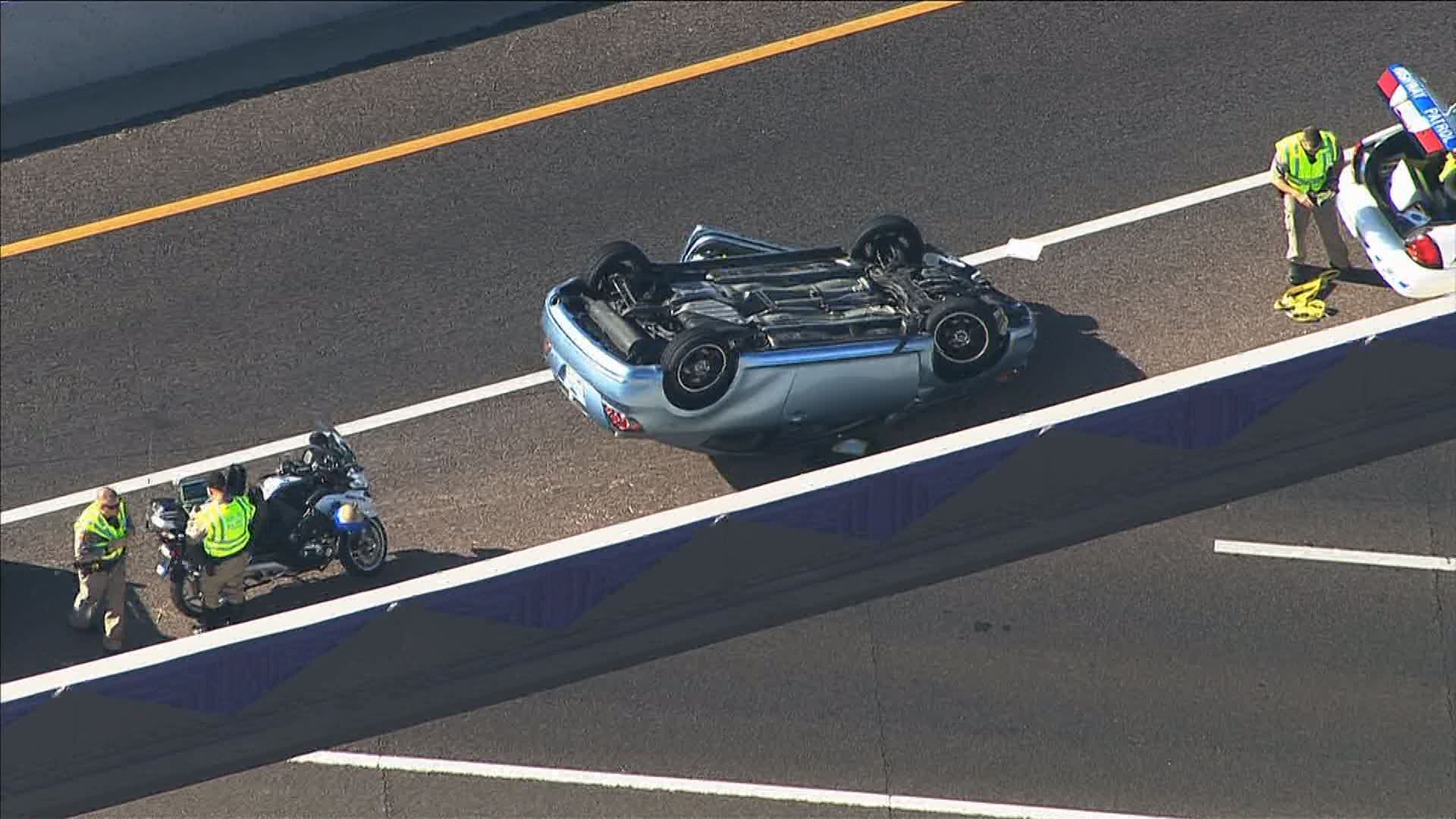 Rollover blocks Loop 202 Santan EB to Loop 101 Price NB ramp
