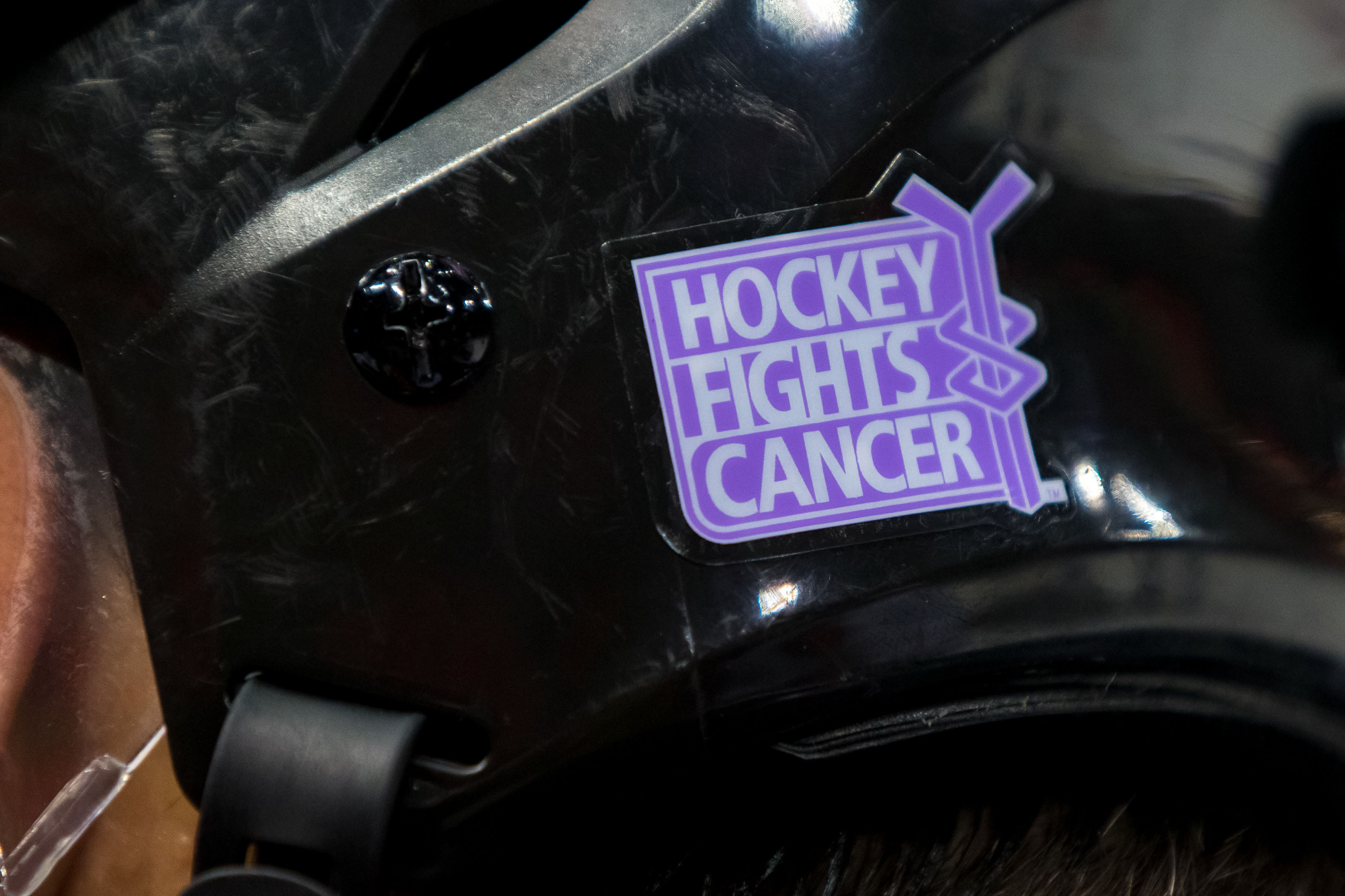 hockey fights cancer sticker