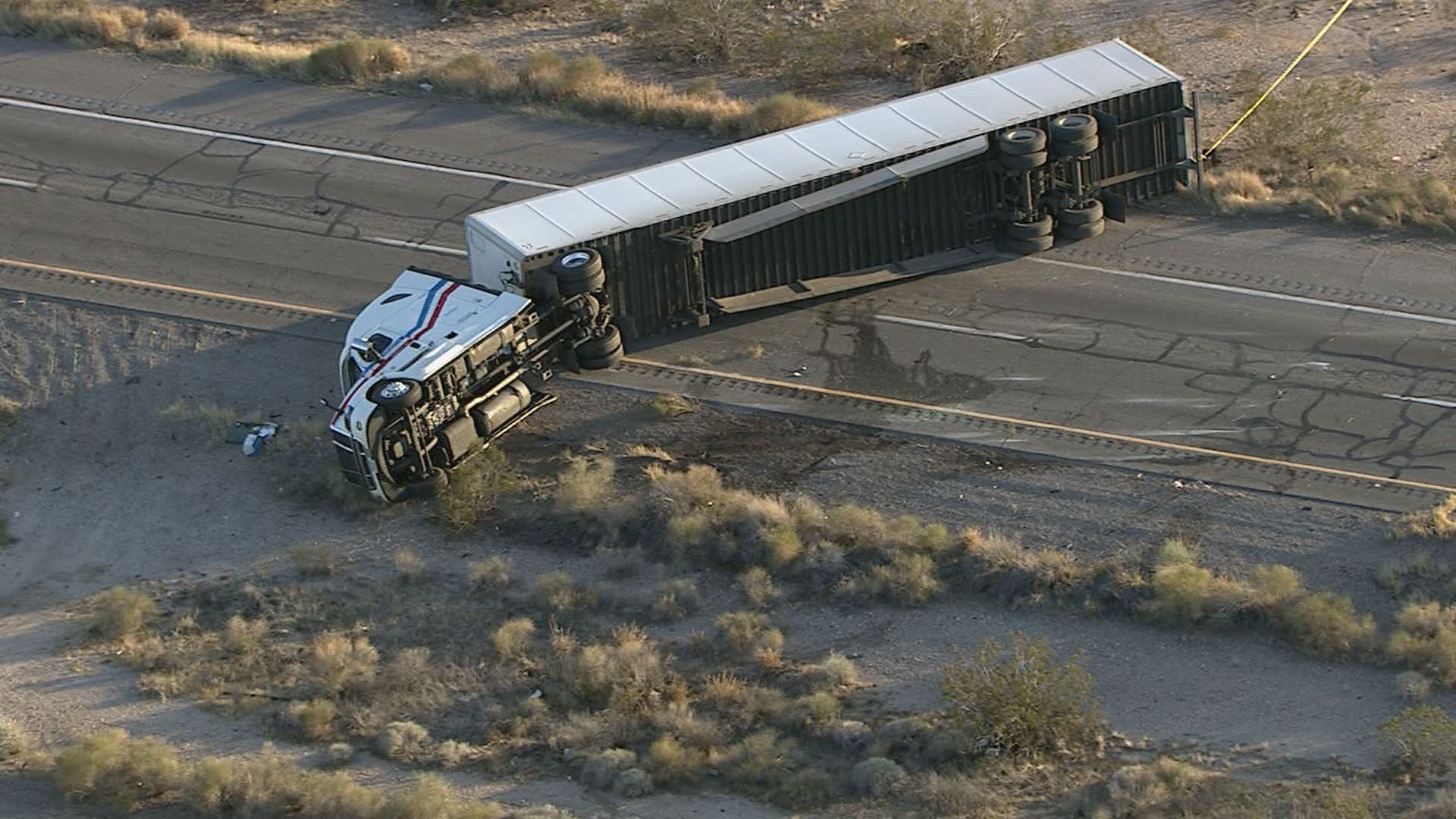 Eastbound I-10 Closed Near Tonopah Due To Overturned Semi | 12news.com