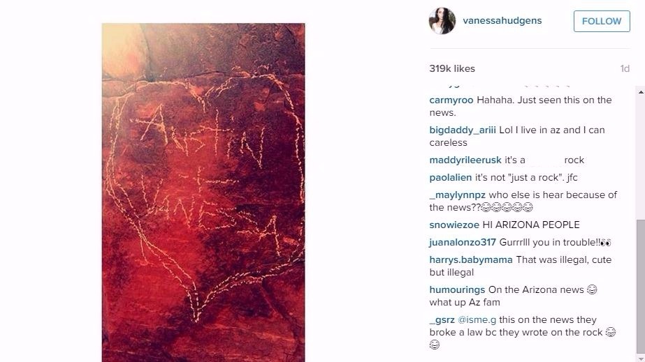 Actress Vanessa Hudgens Agrees To Pay 1 000 For Carving On Sedona