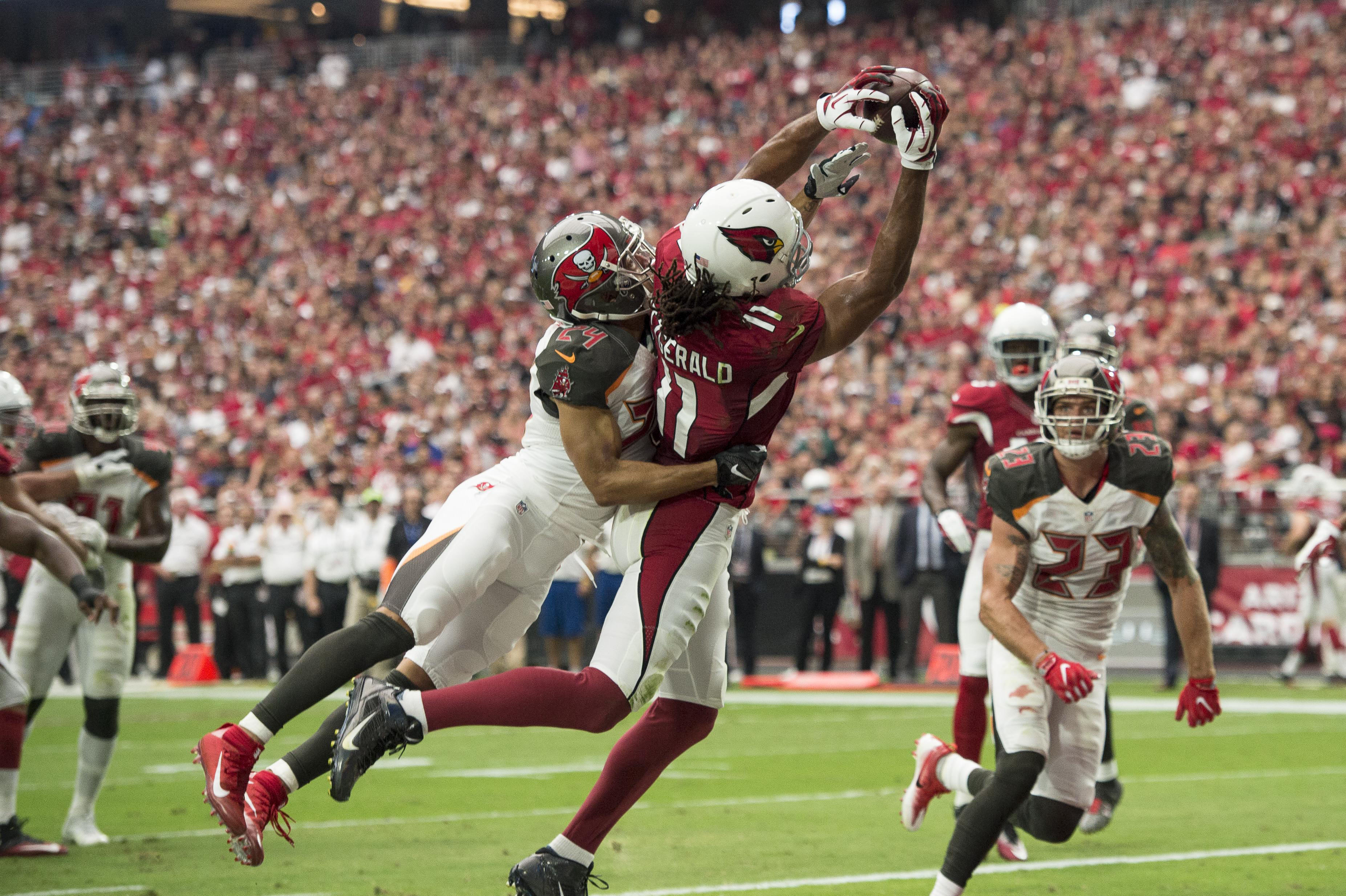 Arizona Cardinals' Larry Fitzgerald was once held catchless in Buffalo