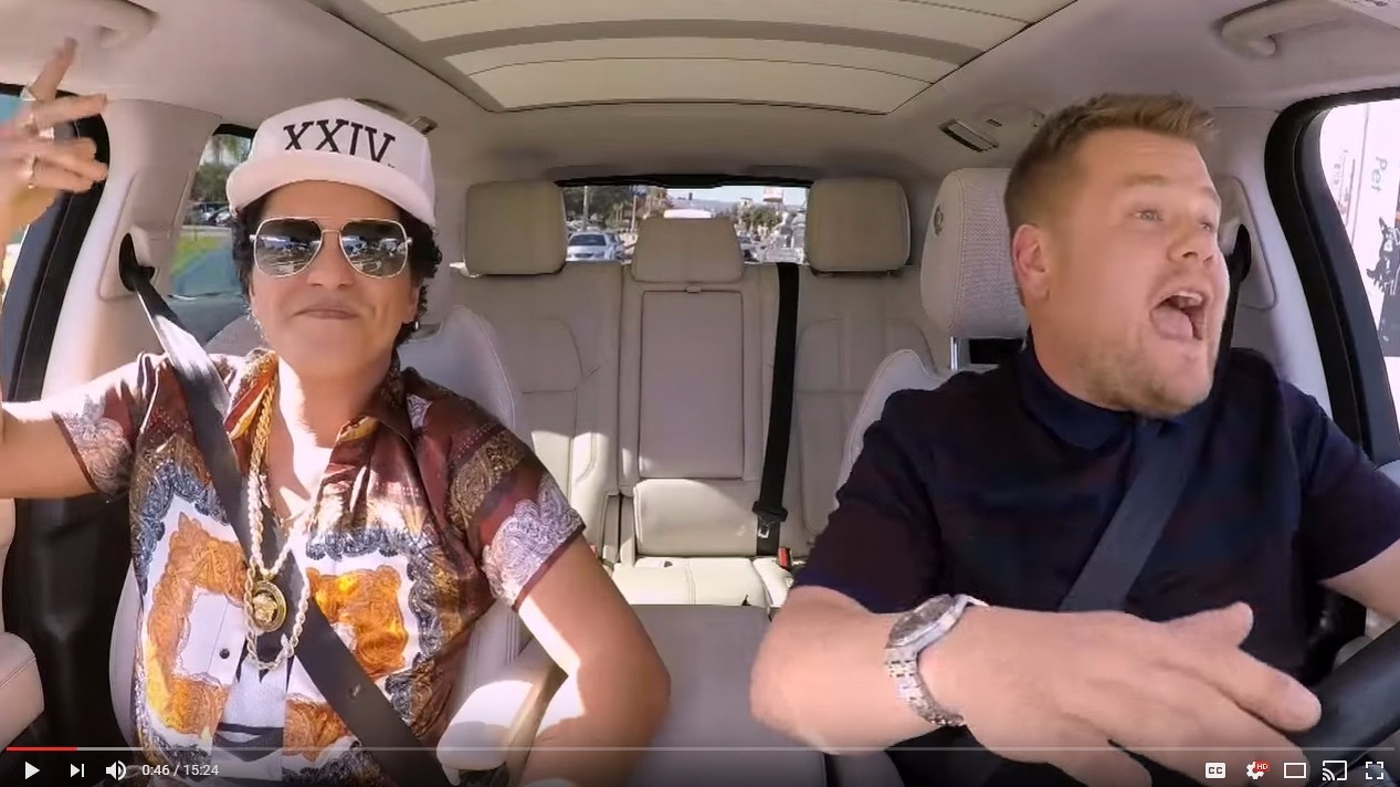 Carpool Karaoke with Bruno Mars is 15 minutes of pure joy