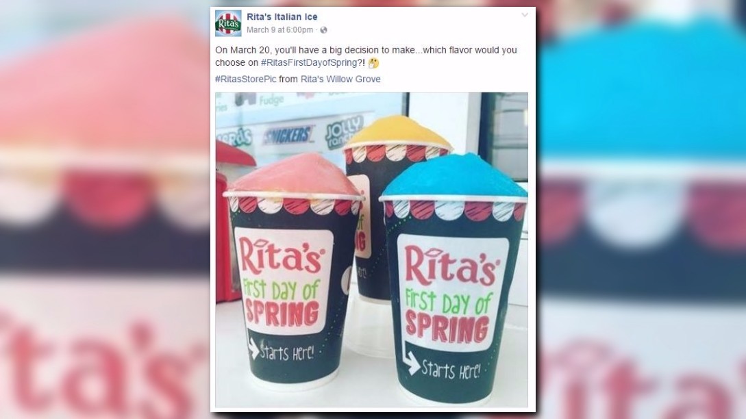 Rita's offering free Italian ice for first day of spring | 12news.com