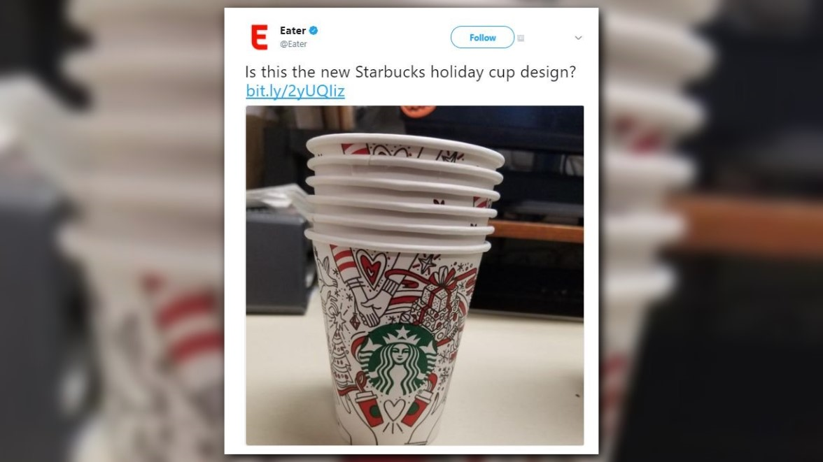 Alleged Starbucks holiday cup is leaked, features red and