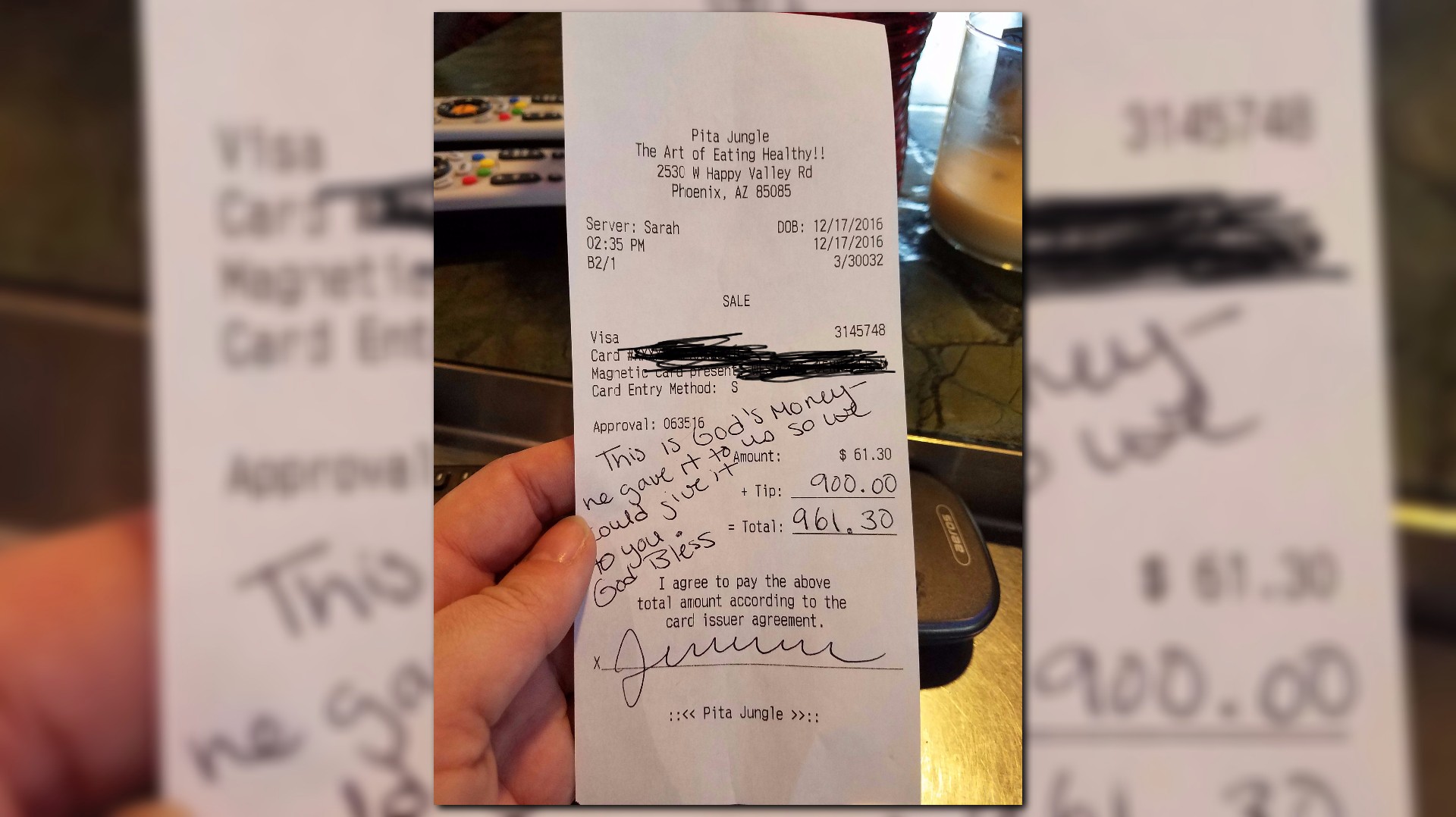 Pregnant Phoenix Pita Jungle server gets $900 tip from generous couple ...